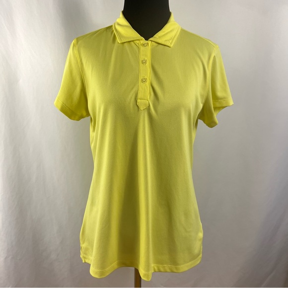 Ping Tops - PING Golf Shirt Womens M Medium Yellow Collar Short Sleeve